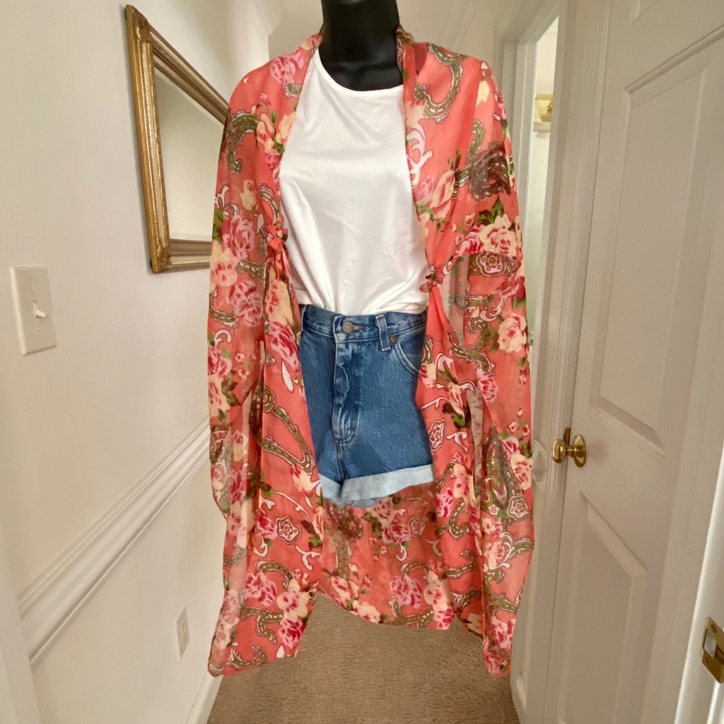 Boho Sheer Wrap Scarf In Floral & Paisley Pattern